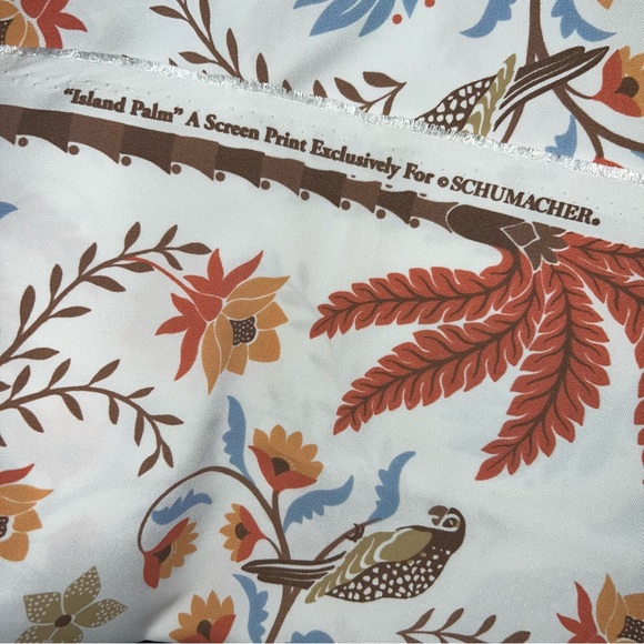 Island Palm Screen Print Multicolored Schumacher Fabric 26x34 - Picture 4 of 4